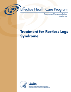 Treatment for Restless Legs Syndrome Comparative Effectiveness Review Number 86