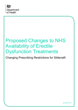 Proposed Changes to NHS Availability of Erectile Dysfunction Treatments