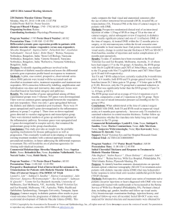 ARVO 2014 Annual Meeting Abstracts 238 Diabetic Macular Edema Therapy Organizing Section: