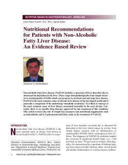 Nutritional Recommendations for Patients with Non-Alcoholic Fatty Liver Disease: An Evidence Based Review