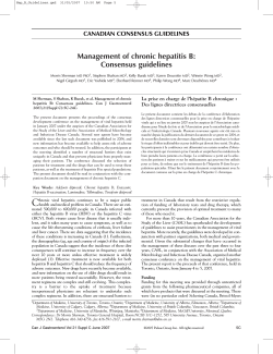 Management of chronic hepatitis B: Consensus guidelines