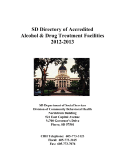 SD Directory of Accredited Alcohol &amp; Drug Treatment Facilities 2012-2013