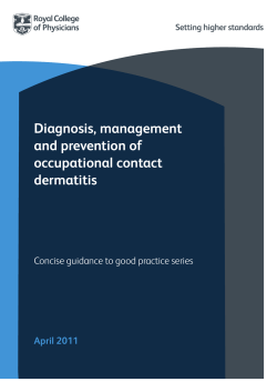 Diagnosis, management and prevention of occupational contact dermatitis