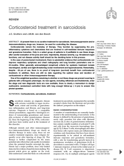 Corticosteroid treatment in sarcoidosis REVIEW