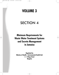 VOLUME 3 SECTION 4 Minimum Requirements for Waste Water Treatment Systems