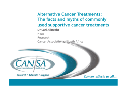 Alternative Cancer Treatments: The facts and myths of commonly Dr Carl Albrecht