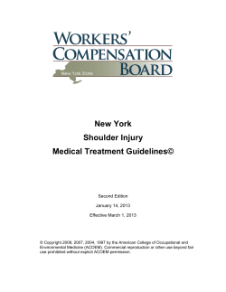New York Shoulder Injury Medical Treatment Guidelines©