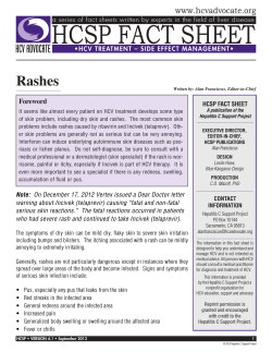 HCSP FACT SHEET Rashes www.hcvadvocate.org Foreword
