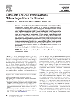 Botanicals and Anti-Inflammatories: Natural Ingredients for Rosacea and Diane Berson, MD