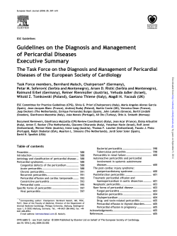 Guidelines on the Diagnosis and Management of Pericardial Diseases Executive Summary