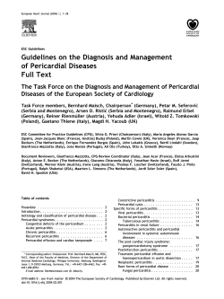 Guidelines on the Diagnosis and Management of Pericardial Diseases Full Text