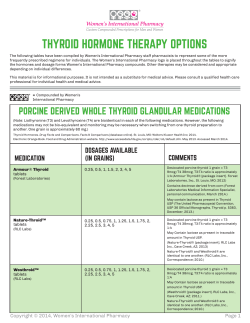 THYROID HORMONE THERAPY OPTIONS