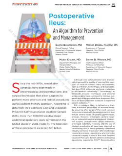 Postoperative Ileus: An Algorithm for Prevention and Management