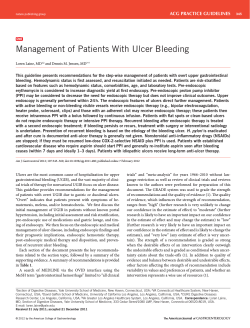 Management of Patients With Ulcer Bleeding ACG PRACTICE GUIDELINES