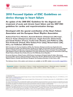 2010 Focused Update of ESC Guidelines on