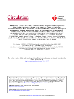 2009 Focused Update: ACCF/AHA Guidelines for the Diagnosis and Management... Heart Failure in Adults: A Report of the American College...