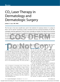 CO Laser Therapy in Dermatology and Dermatologic Surgery