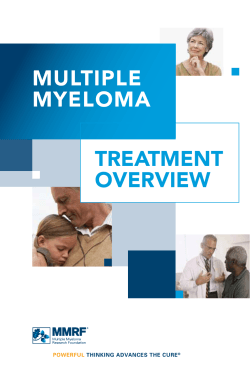 Multiple MyeloMa treatMent oVerVieW