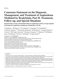 Consensus Statement on the Diagnosis, Management, and Treatment of Angioedema