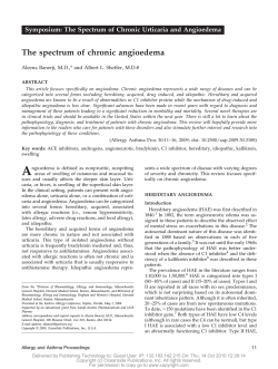The spectrum of chronic angioedema