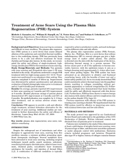 Treatment of Acne Scars Using the Plasma Skin Regeneration (PSR) System