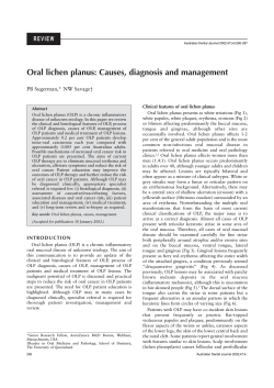 Oral lichen planus: Causes, diagnosis and management PB Sugerman,* NW Savage†