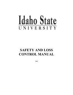 SAFETY AND LOSS CONTROL MANUAL 2009