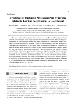 Treatment of Piriformis Myofascial Pain Syndrome Case Report