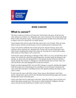 What is cancer? BONE CANCER