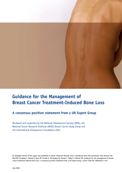Guidance for the Management of Breast Cancer Treatment-Induced Bone Loss