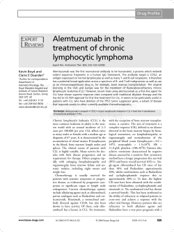Alemtuzumab in the treatment of chronic lymphocytic lymphoma Drug Profile