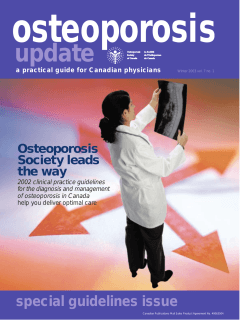 osteoporosis update special guidelines issue Osteoporosis