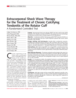 Extracorporeal Shock Wave Therapy for the Treatment of Chronic Calcifying