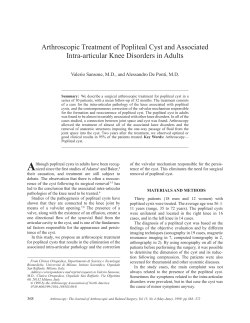 Arthroscopic Treatment of Popliteal Cyst and Associated