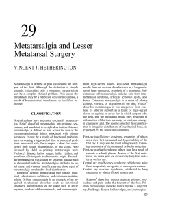 29 Metatarsalgia and Lesser Metatarsal Surgery .