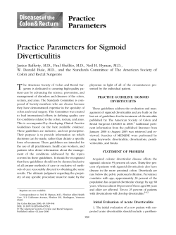 Practice Parameters for Sigmoid Diverticulitis Practice Parameters