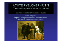 ACUTE PYELONEPHRITIS The most frequent of all nephropathies Alain Meyrier