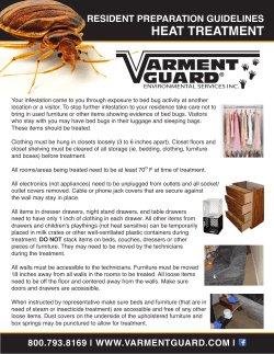 HEAT TREATMENT RESIDENT PREPARATION GUIDELINES BED BUG HEAT TREATMENT