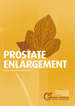 PROSTATE ENLARGEMENT A GUIDE TO URINARY SYMPTOMS IN MEN