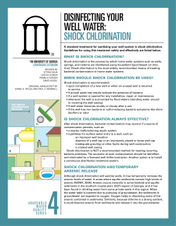 DisinfeCTinG yoUr WeLL WaTer: shoCK ChLorinaTion