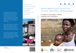 Monitoring Equity in AccEss to AiDs trEAtMEnt ProgrAMMEs &lsquo;strong health