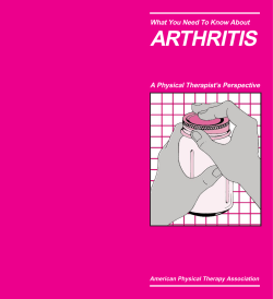 ARTHRITIS What You Need To Know About A Physical Therapist’s Perspective
