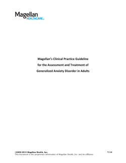 Magellan’s Clinical Practice Guideline for the Assessment and Treatment of