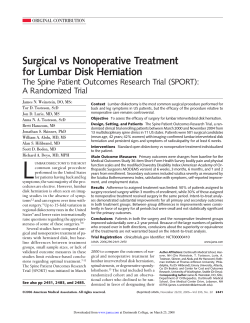Surgical vs Nonoperative Treatment for Lumbar Disk Herniation A Randomized Trial