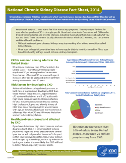 National Chronic Kidney Disease Fact Sheet, 2014
