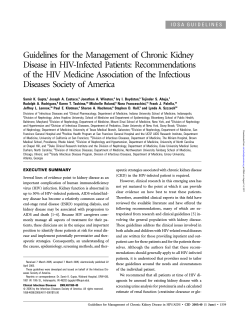 Guidelines for the Management of Chronic Kidney