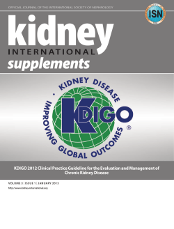 KDIGO 2012 Clinical Practice Guideline for the Evaluation and Management... Chronic Kidney Disease volume 3