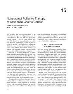 15 Nonsurgical Palliative Therapy of Advanced Gastric Cancer