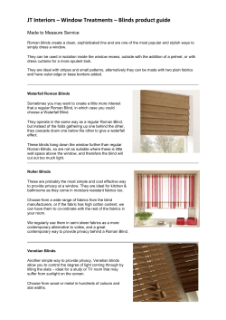 JT Interiors – Window Treatments – Blinds product guide