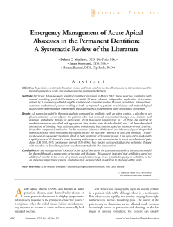Emergency Management of Acute Apical Abscesses in the Permanent Dentition: